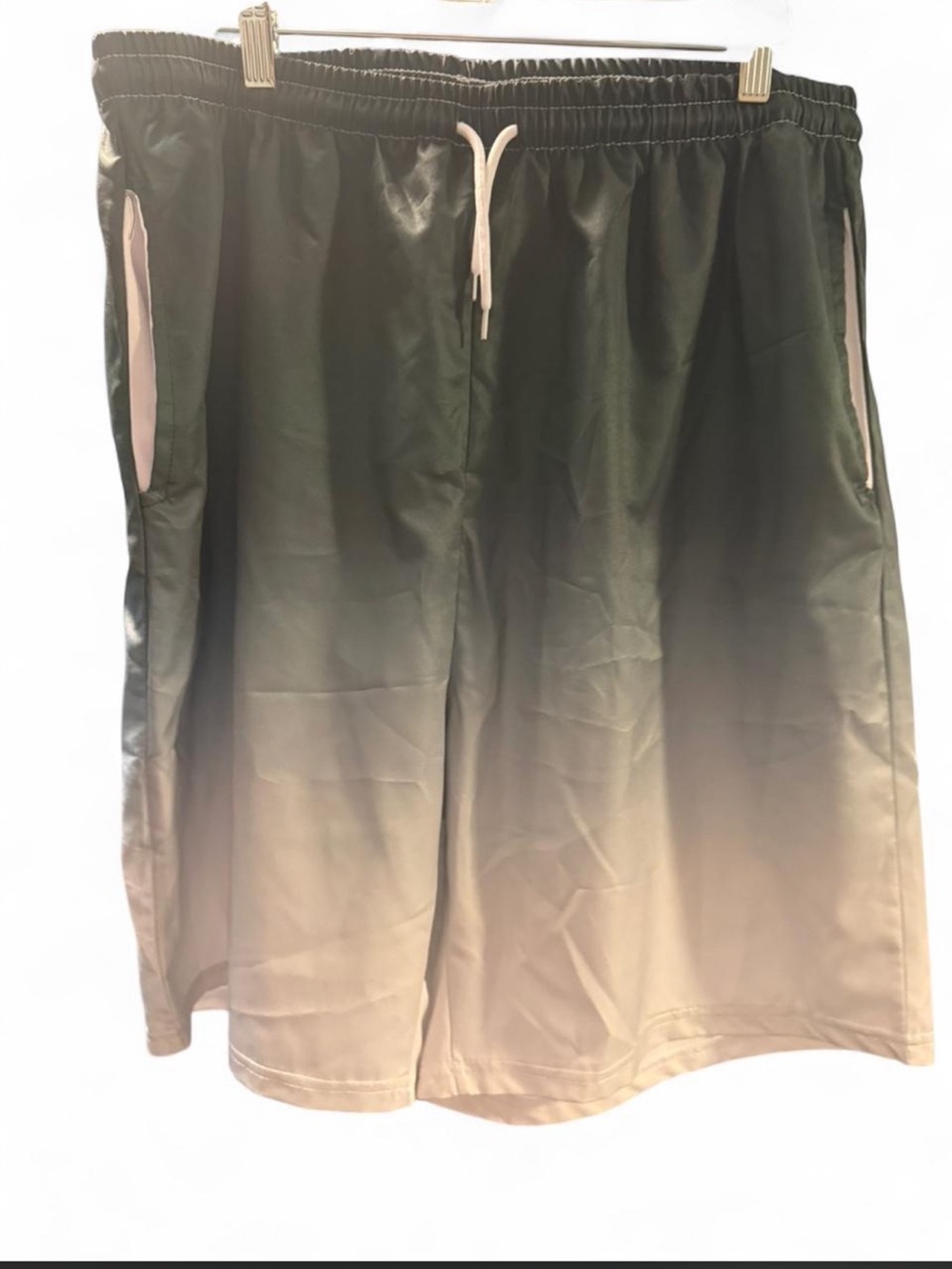 men's athletic shorts featuring a black-to-white gradient design xxl